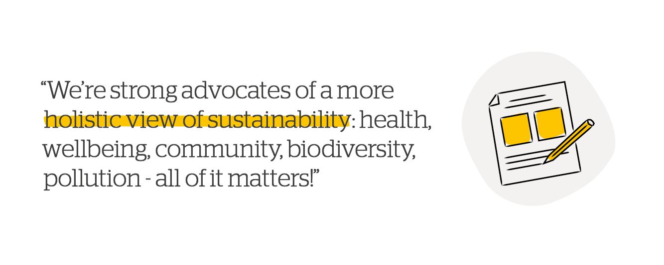 Quote: A more holistic view of sustainability