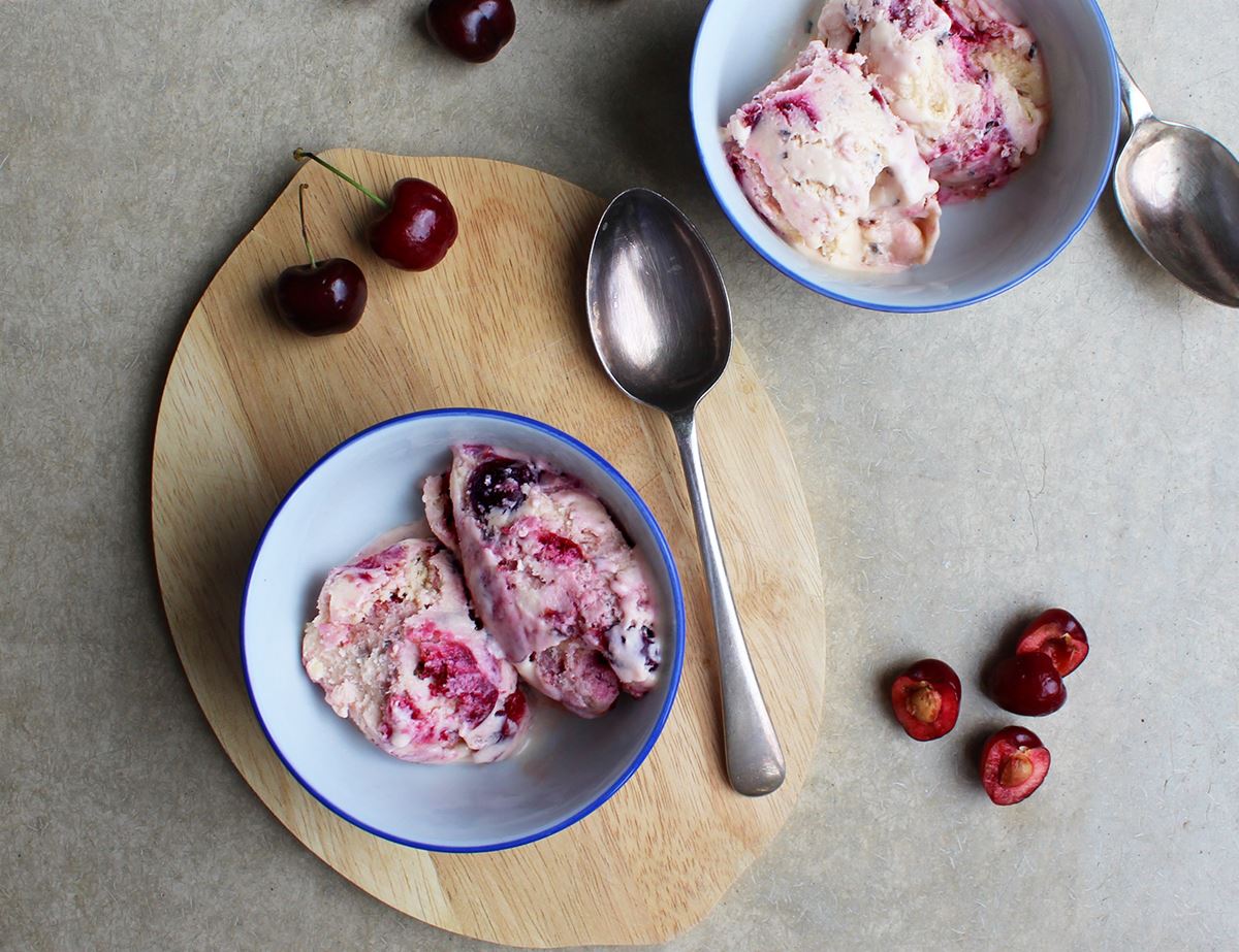Cherry, Mint & Mascarpone Ripple Ice Cream