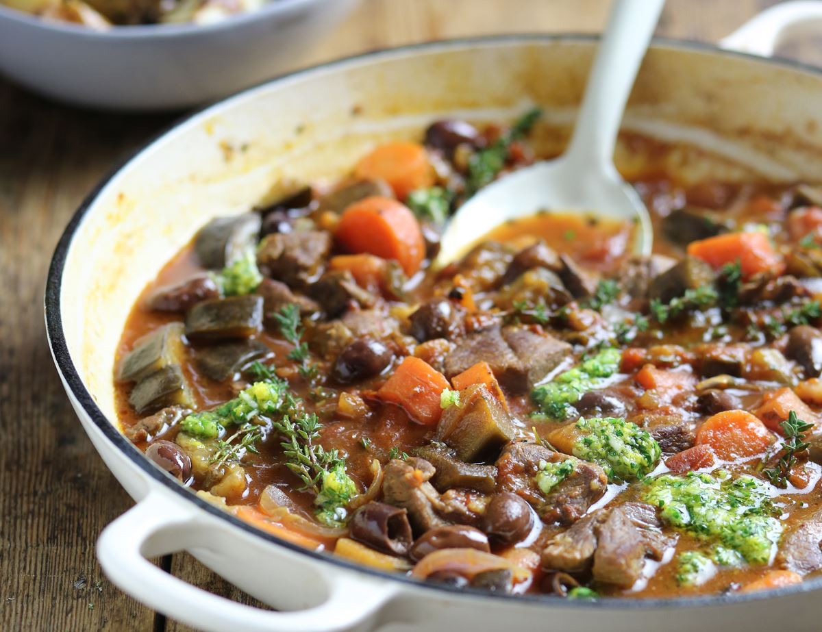 Greek Lamb Stew with Herby Roasties