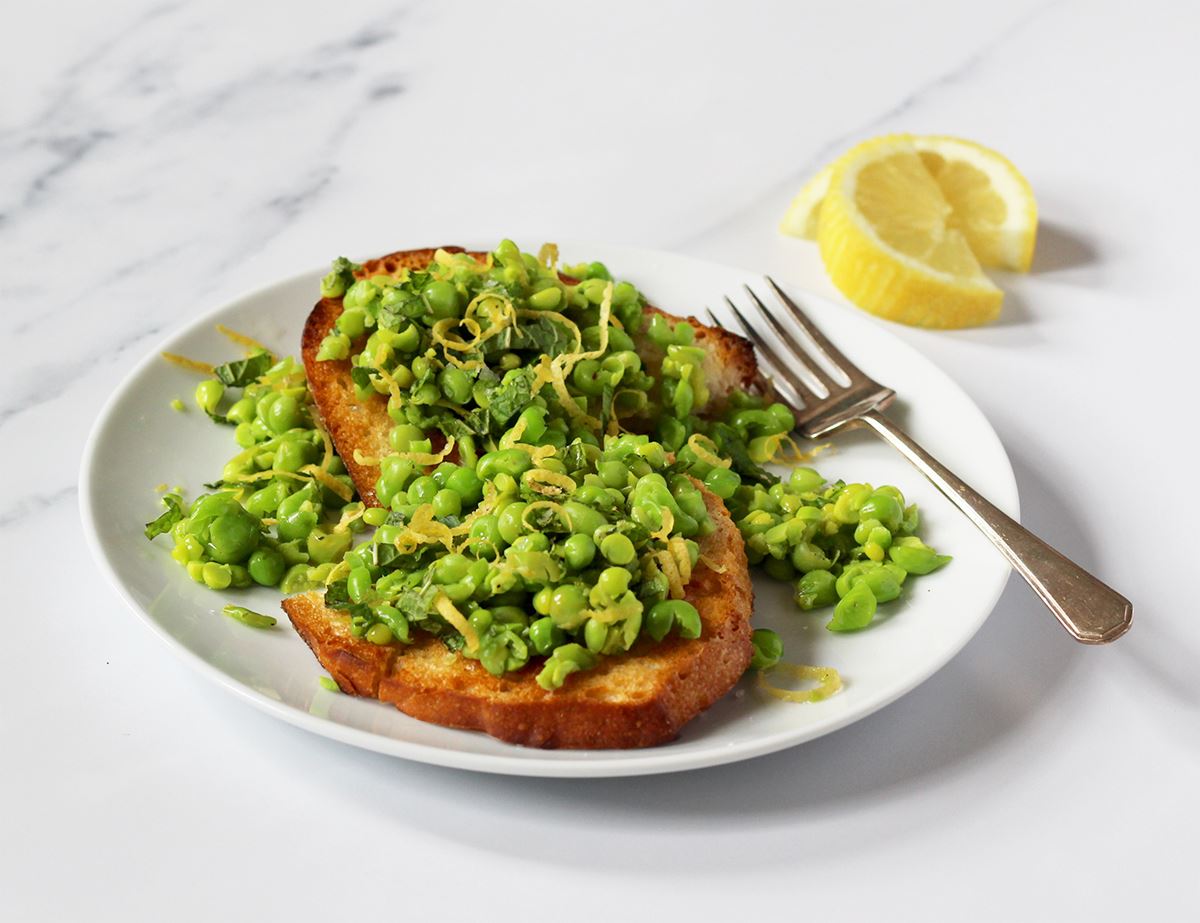 Summer Pea, Mint & Lemon Bruschette