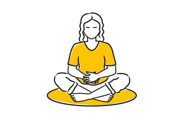 An illustration of a person meditating