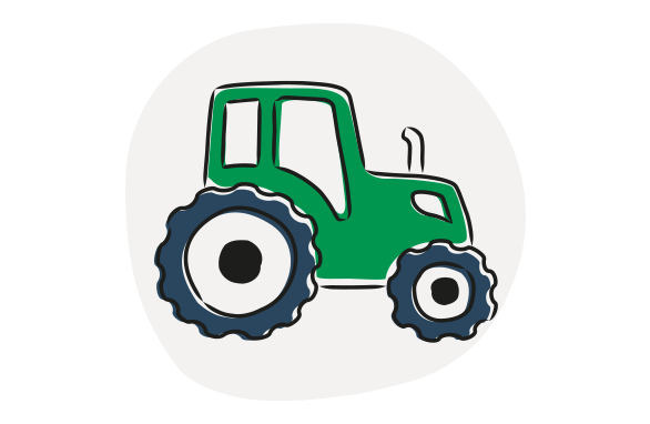 An illustration of a tractor