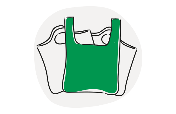 An illustration of a plastic bag