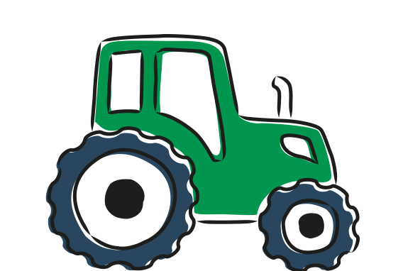 An illustration of a tractor