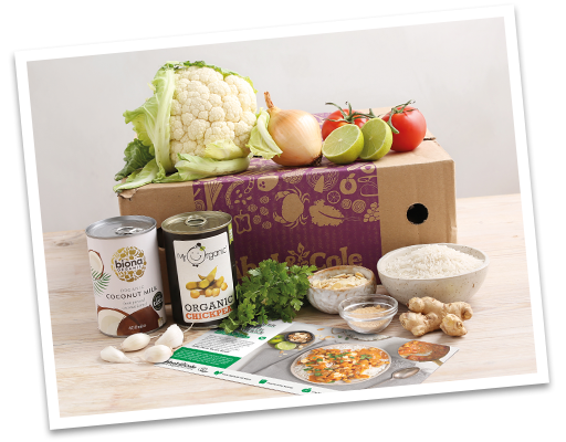A photograph of a cauliflower meat-free meal kit