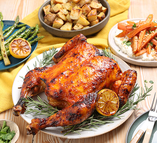 Harissa & Honey Roasted Spatchcock Chicken