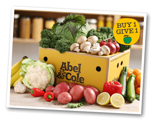 A photograph of an Abel and Cole delivery being made