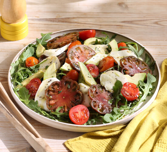 Heirloom Tomato, Avocado & Mozzarella Salad