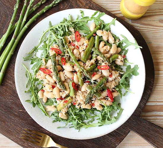 Cornish Crab, Asparagus & Cannellini Bean Salad