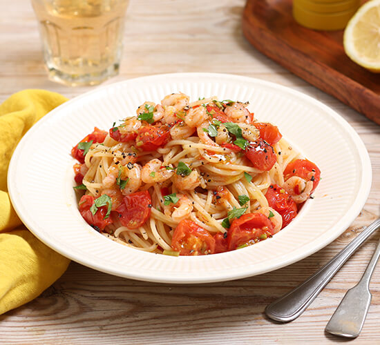 Spicy Garlic Prawn Spaghetti