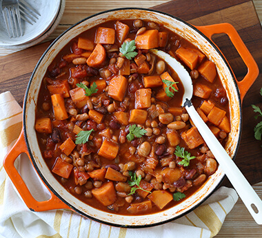 Mixed Bean & Sweet Potato Chilli