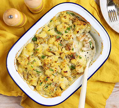Creamy Fish Pie with Leeks & Crushed Potatoes