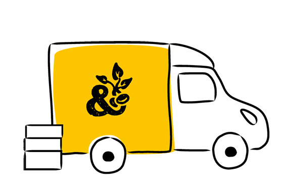 An illustration of a yellow van