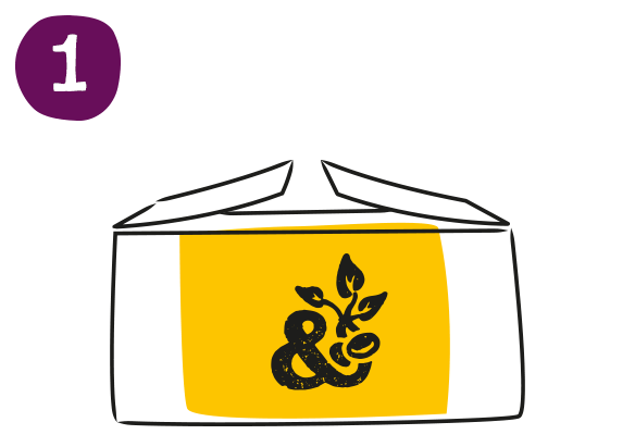 An illustration of an Abel and Cole delivery box