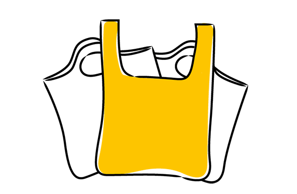 An illustration of plastic bags