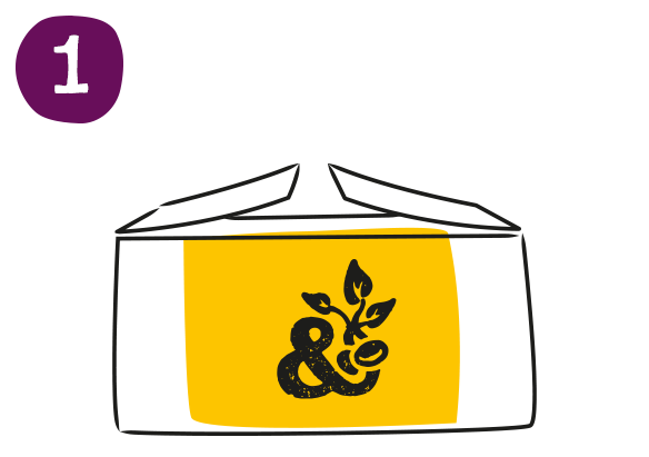 An illustration of an Abel and Cole delivery box