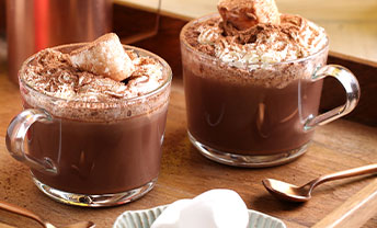 Enjoy a cup of organic hot chocolate from Booja-Booja