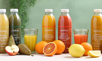 Enjoy 2 for £7.50 on organic, cold-pressed juice