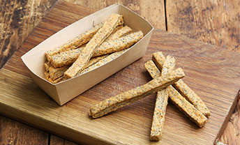 Snack on brand-new Parmesan & Poppyseed Cheese Straws