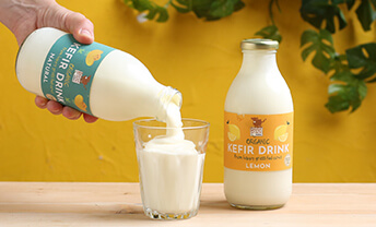 Sink a spoon into creamy kefir from Brown Cow Organics
