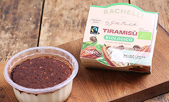 Sink a spoon into organic Tiramisu from Rachelli