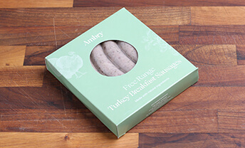 Tuck into Ambrys free-range turkey sausages