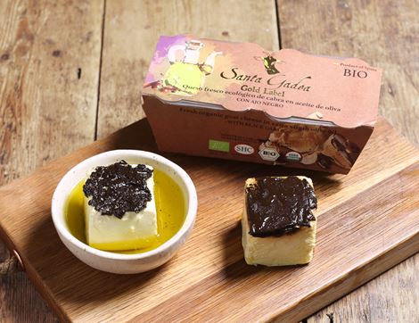 organic gold label goats cheese with black garlic santa gadea