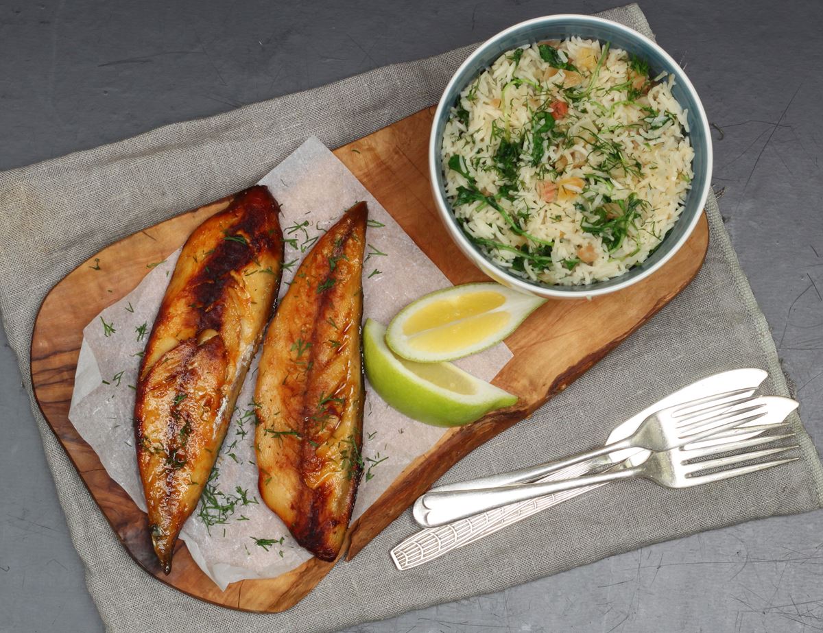 Smoked Mackerel with Chioggia Pilaf