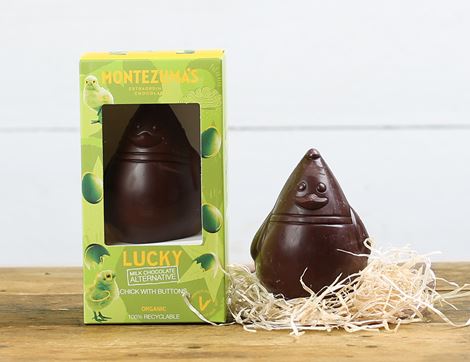 organic lucky chick vegan milk chocolate with buttons montezuma