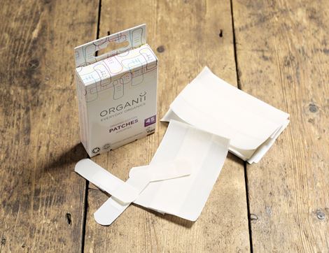 organic cotton plasters out of pack organii