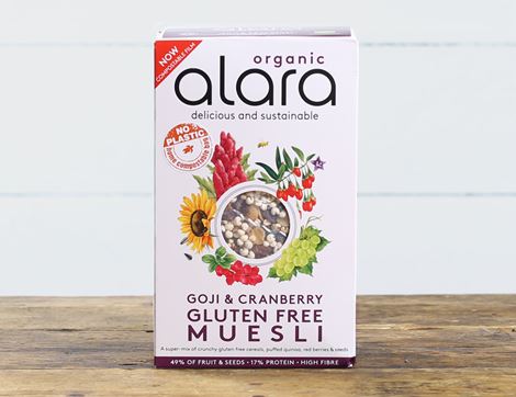 organic goji and cranberry muesli alara