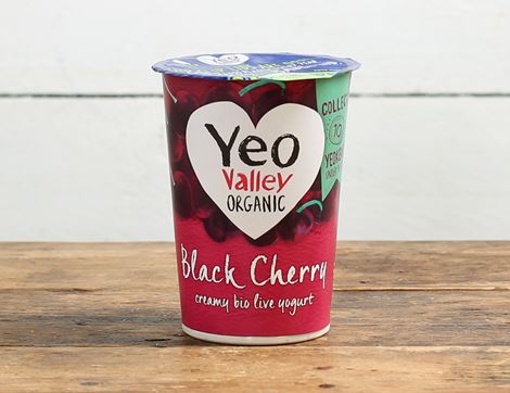 organic black cherry yogurt yeo valley