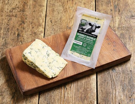 organic sussex marble herb and garlic cheese high weald dairy