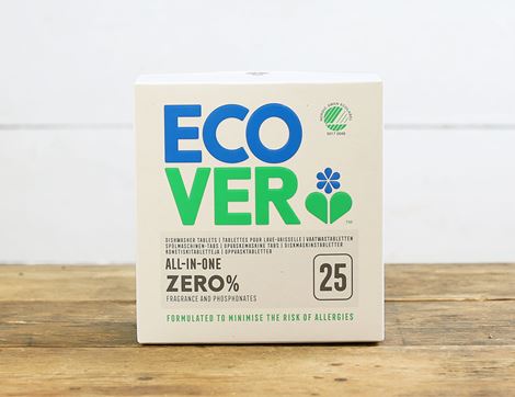 Dishwasher Tablets, All in One, Zero, Ecover (25 tablets)
