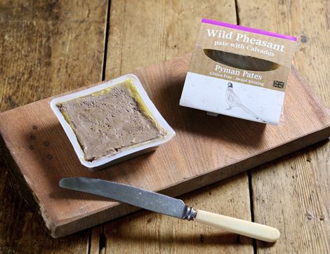wild pheasant pate with calvados pyman pate