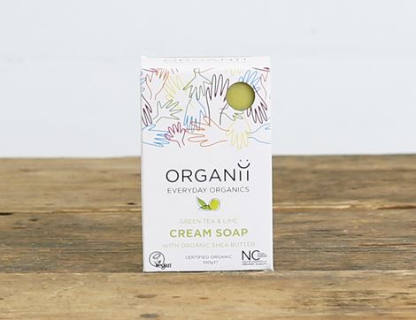 Cream Soap, Green Tea & Lime Scented, Organic, Organii (100g)