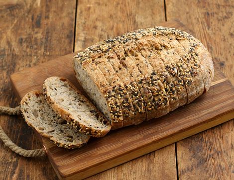 organic seven seeded sourdough sliced