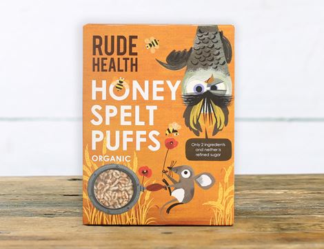 Honey Spelt Puffs, Organic, Rude Health (175g)
