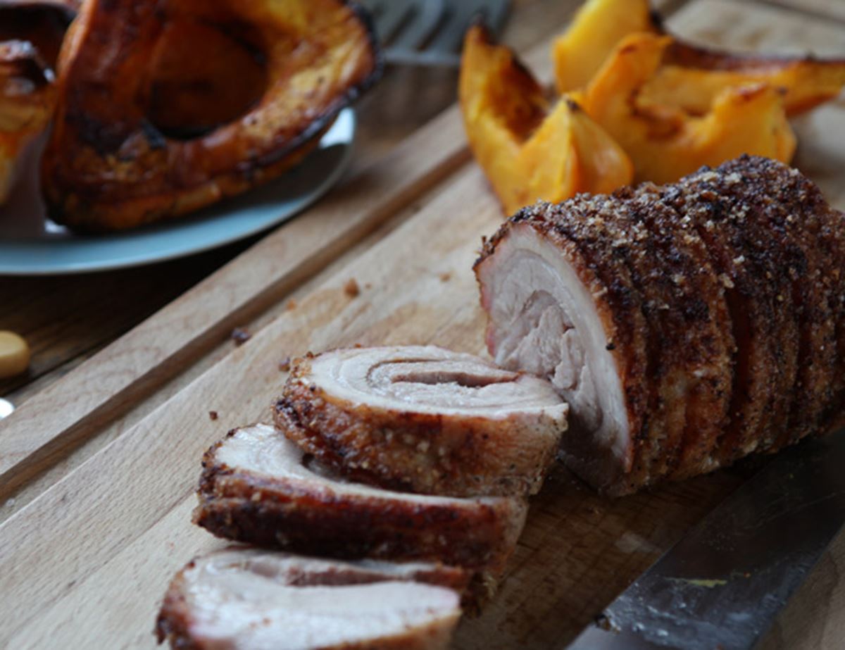 Lazy Pork Belly with Roasted Squash