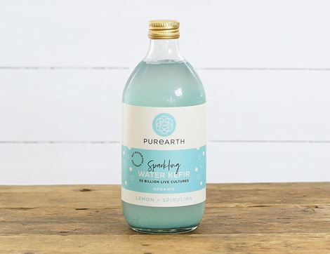 Lemon & Spirulina Water Kefir, Organic, Purearth (550ml)