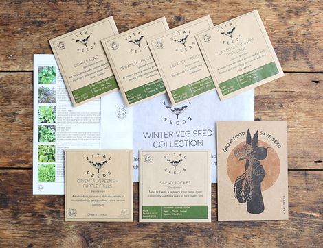 Winter Veg Seed Selection, Organic, Vital Seeds (6 packs)