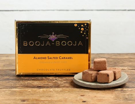 organic almond salted caramel truffles booja booja