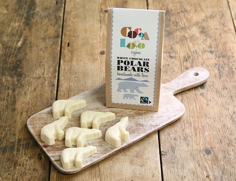 organic white chocolate polar bears