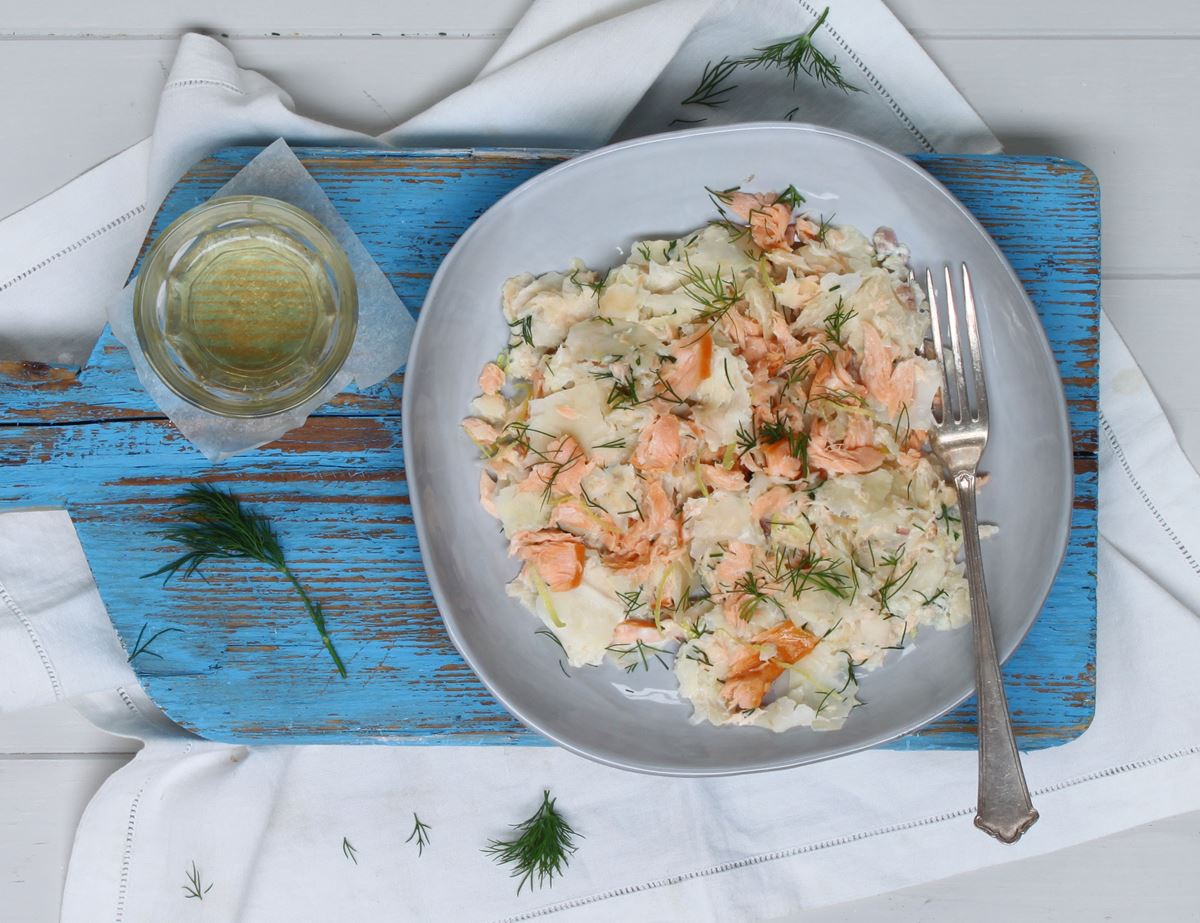 Celeriac Noodles with Salmon & Dill