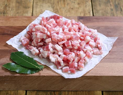 Unsmoked Bacon Lardons, Nitrate-Free, Organic, Helen Browning's (200g)