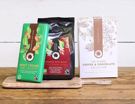 organic mint chocolate coffee gift set traidcraft