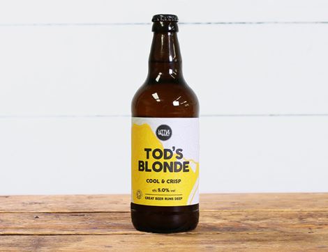 organic tods blonde beer little valley brewery