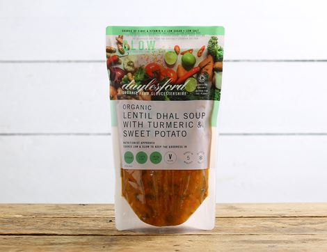 Lentil Dhal Soup with Turmeric & Sweet Potato, Organic, Daylesford (500ml)