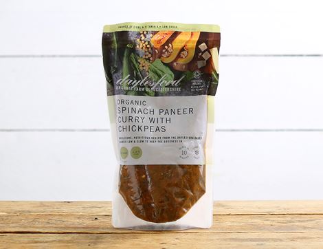 Spinach Paneer Curry with Chickpeas, Organic, Daylesford (550g)