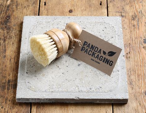 bamboo pot brush short panda packaging